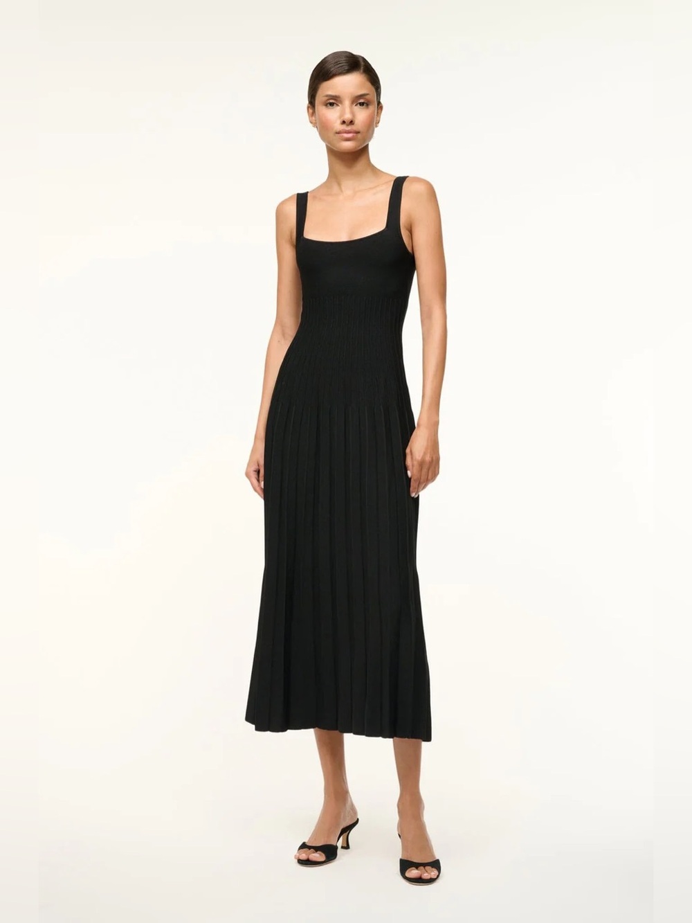 $295 NWT STAUD Women's Black Ellison A-Line Dress Size M